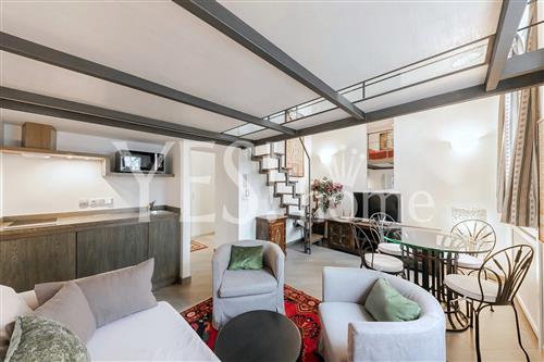 Pronájem luxusního, zařízeného bytu 1+kk, 32 m², Hořejší nábřeží, Praha 5 - Smíchov